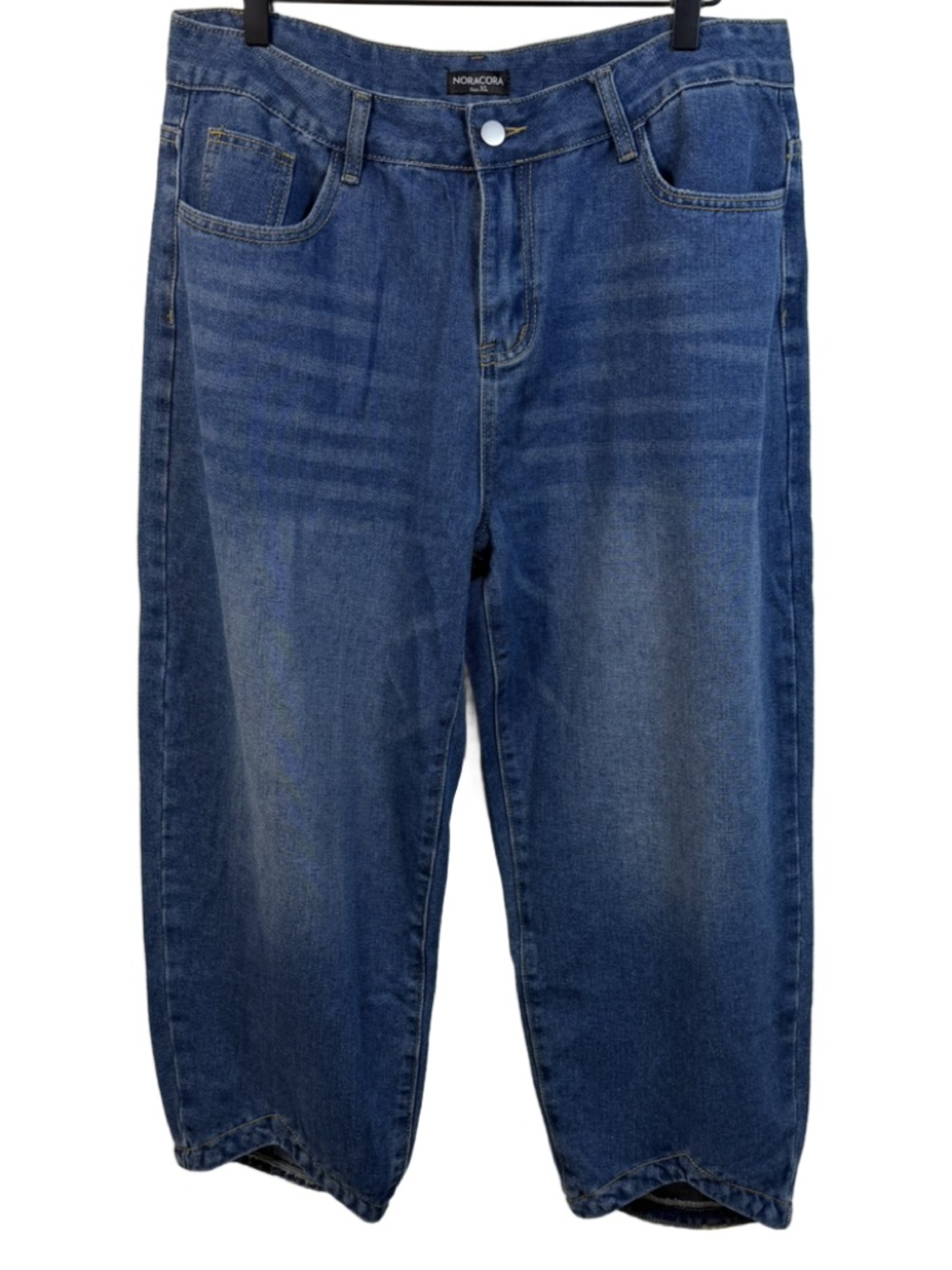 NORACORA Women’s Cropped Ankle Jeans in Mid Blue